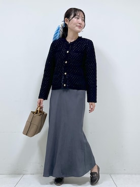 「アイテム（ノーカラージャケット）」を使った、mayu☺︎さん（レディース・162cm）の秋コーディネート