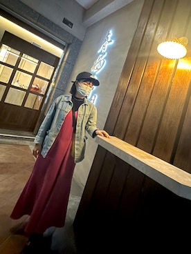 「GU（ジーユー）のアイテム（ワンピース/ドレス、ピンク系）」を使った、xin.TWさん（レディース）の春コーディネート