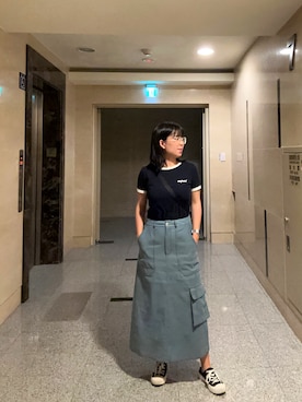 「PULL&BEAR（プルアンドベア）のアイテム（トップス）」を使った、xin.TWさん（レディース・151cm）の春コーディネート
