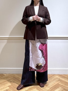 「アイテム（バンダナ/スカーフ）」を使った、yamaさん（レディース・163cm・40代）の秋コーディネート