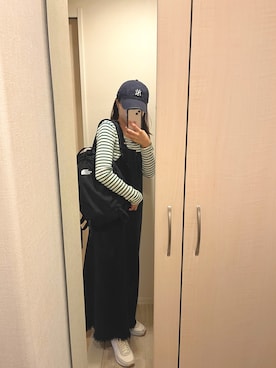 「春服デビュー宣言」｜「アイテム（ジャンパースカート）」を使った、mimiさん（レディース・162cm）の春コーディネート