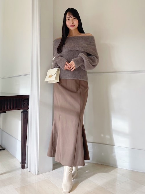 dazzlin シャギーオフショルニットプルオーバー dazzlin ニット セーター シャギーオフショルニットプルオーバー