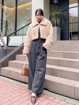 「dazzlin（ダズリン）のアイテム（その他アウター）」を使った、noko ichinoseさん（レディース・167cm）の秋コーディネート