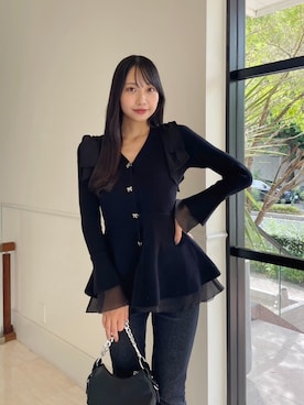 「dazzlin（ダズリン）のアイテム（その他アウター）」を使った、noko ichinoseさん（レディース・167cm）の秋コーディネート