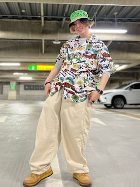 「ごきげんウィーク」｜「アイテム（帽子）」を使った、たつやさん（メンズ・165cm）の春コーディネート