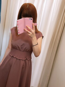 「SUZUTANのアイテム（ワンピース、ピンク系）」を使った、niko2osanpo28さん（レディース・154cm）の冬コーディネート