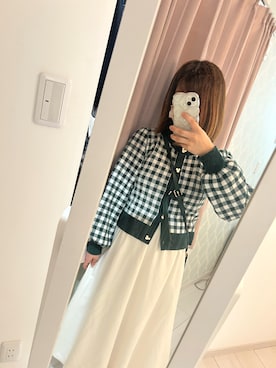 「GU（ジーユー）のアイテム（ワンピース、ホワイト系）」を使った、niko2osanpo28さん（レディース・154cm）の春コーディネート