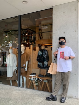 「Delivery Hells（デリバリーヘルズ）のアイテム」を使った、おっくんさん（メンズ・168cm）の夏コーディネート