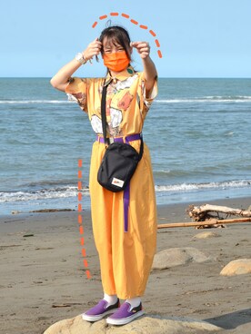 「アイテム（スリッポン、パープル系）」を使った、czyunnさん（レディース・151cm）の秋コーディネート