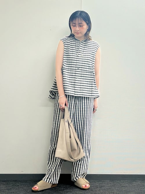 collex（コレックス） ブラウス シャツ ボーダーノースリーブブラウス