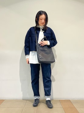 「collex（コレックス）のアイテム（ノーカラージャケット）」を使った、honamiさん（レディース・161cm）の秋コーディネート