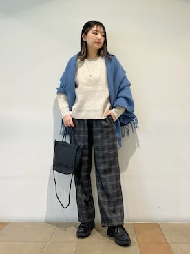 「冬服コーデ」｜「アイテム（アクセサリー）」を使った、honamiさん（レディース・161cm）の冬コーディネート