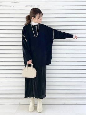 「ステッチ」｜「アイテム（その他）」を使った、ぽ　んさん（レディース・161cm）の秋コーディネート