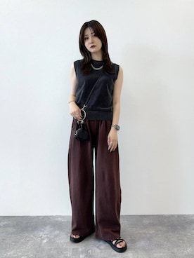 「アイテム（スウェットパンツ）」を使った、ぽ　んさん（レディース・161cm・20代）の夏コーディネート