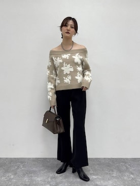 「Andemiu（アンデミュウ）のスクエアフラップバック592843（ハンドバッグ）」を使った、ぽ　んさん（レディース・161cm）の秋コーディネート