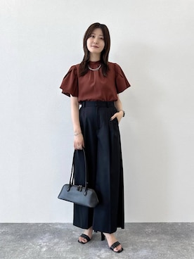 「Andemiu（アンデミュウ）のセパレートヒールサンダル323763（サンダル）」を使った、ぽ　んさん（レディース・161cm）の夏コーディネート