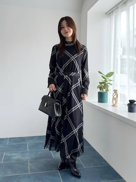 「Andemiu（アンデミュウ）のスクエアフラップバック592843（ハンドバッグ）」を使った、ぽ　んさん（レディース・161cm）の秋コーディネート