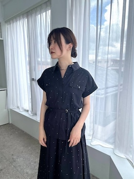 「Andemiu（アンデミュウ）のアソートミュール324851（サンダル）」を使った、ぽ　んさん（レディース・161cm）の夏コーディネート