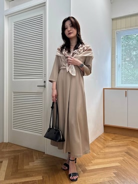 「アイテム（バンダナ/スカーフ）」を使った、ぽ　んさん（レディース・161cm）の夏コーディネート