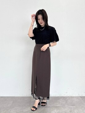 「Andemiu（アンデミュウ）のセパレートヒールサンダル323763（サンダル）」を使った、ぽ　んさん（レディース・161cm）の夏コーディネート