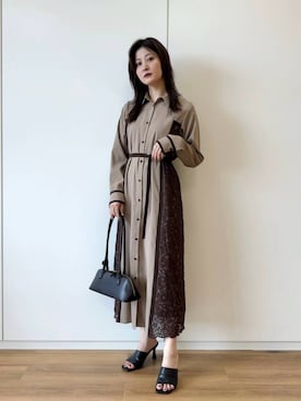 「アイテム（シャツワンピース）」を使った、ぽ　んさん（レディース・161cm）の夏コーディネート