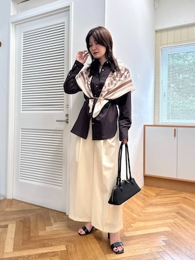 「アイテム（財布/小物、ホワイト系）」を使った、ぽ　んさん（レディース・161cm）の夏コーディネート