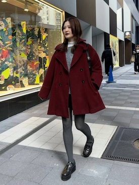 「アイテム（ピーコート）」を使った、ぽ　んさん（レディース・161cm・20代）の冬コーディネート