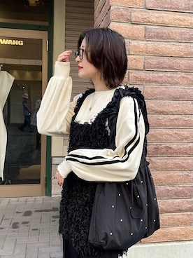 「LOWRYS FARM（ローリーズファーム）のステンレスプレートネックレス　973053（ネックレス）」を使った、ぽ　んさん（レディース・161cm・20代）の秋コーディネート