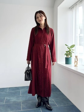 「Andemiu（アンデミュウ）のスクエアフラップバック592843（ハンドバッグ）」を使った、ぽ　んさん（レディース・161cm）の秋コーディネート