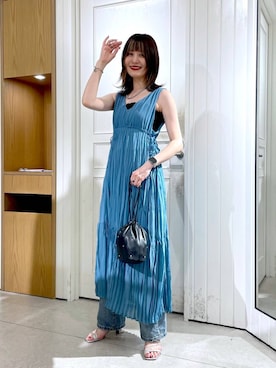 「高見え」｜「アイテム（ワンピース/ドレス）」を使った、ぽ　んさん（レディース・161cm）の夏コーディネート