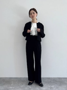 「アイテム（ノーカラージャケット）」を使った、ぽ　んさん（レディース・161cm・20代）の秋コーディネート