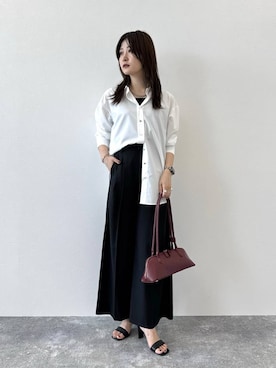 「Andemiu（アンデミュウ）のセパレートヒールサンダル323763（サンダル）」を使った、ぽ　んさん（レディース・161cm）の夏コーディネート