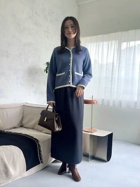 「Andemiu（アンデミュウ）のスクエアフラップバック592843（ハンドバッグ）」を使った、ぽ　んさん（レディース・161cm）の秋コーディネート