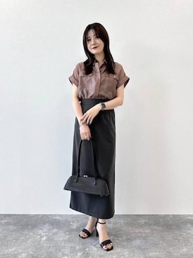 「アイテム（シャツワンピース）」を使った、ぽ　んさん（レディース・161cm）の夏コーディネート