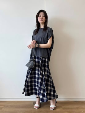 「Andemiu（アンデミュウ）のセパレートヒールサンダル323763（サンダル）」を使った、ぽ　んさん（レディース・161cm）の夏コーディネート