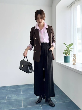 「Andemiu（アンデミュウ）のスクエアフラップバック592843（ハンドバッグ）」を使った、ぽ　んさん（レディース・161cm）の秋コーディネート