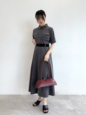 「着痩せ」｜「アイテム（ワンピース/ドレス）」を使った、ぽ　んさん（レディース・161cm）の夏コーディネート