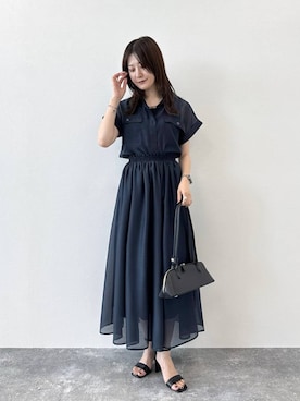 「アイテム（シャツワンピース）」を使った、ぽ　んさん（レディース・161cm）の夏コーディネート