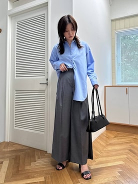 「Andemiu（アンデミュウ）のセパレートヒールサンダル323763（サンダル）」を使った、ぽ　んさん（レディース・161cm）の夏コーディネート