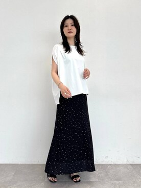 「Andemiu（アンデミュウ）のセパレートヒールサンダル323763（サンダル）」を使った、ぽ　んさん（レディース・161cm）の夏コーディネート