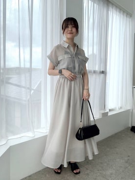 「アイテム（シャツワンピース）」を使った、ぽ　んさん（レディース・161cm）の夏コーディネート