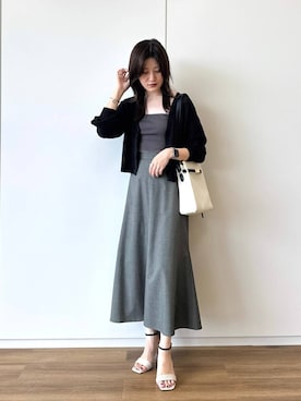 「Andemiu（アンデミュウ）のセパレートヒールサンダル323763（サンダル）」を使った、ぽ　んさん（レディース・161cm・20代）の夏コーディネート