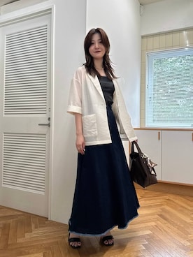 「Andemiu（アンデミュウ）のセパレートヒールサンダル323763（サンダル）」を使った、ぽ　んさん（レディース・161cm・20代）の夏コーディネート