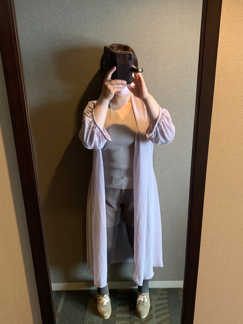 「骨格ストレート、骨格診断ストレート、ガウン」｜「ANNEBRAのGlam ロングガウン（ガウン/バスローブ、ピンク系）」を使った、e0vo3さん（レディース・156cm）の春コーディネートの1枚目の写真