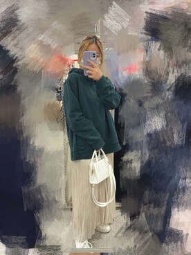 「H&M（エイチ・アンド・エム）のアイテム（パーカー）」を使った、__anny02さん（レディース・151cm）の冬コーディネート