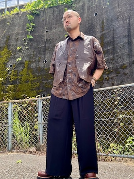 「アイテム（スラックス）」を使った、tadashi_kikuchiさん（メンズ・171cm）の夏コーディネート