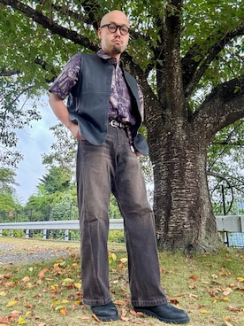 「CASPER JOHN（キャスパージョン）のVarious loose shirts -tie dye- /バリアスルーズシャツ -タイダイ-（シャツ/ブラウス）」を使った、tadashi_kikuchiさん（メンズ・171cm・30代）の夏コーディネート
