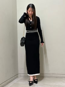 オープンワークコンビニットワンピース オープンワークコンビニットワンピース[品番：MKSW0063107