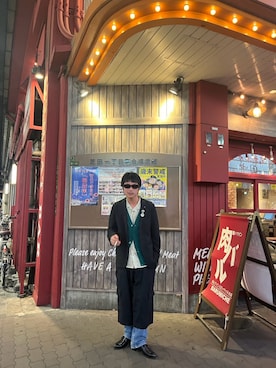 「アイテム（テーラードジャケット）」を使った、イノシマさん（メンズ・167cm）の冬コーディネート