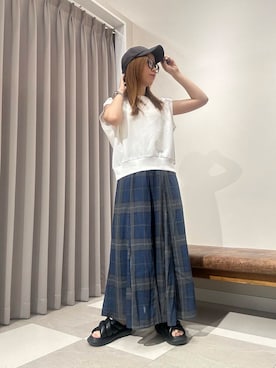 「SMELLY（スメリー）のアイテム（キャップ）」を使った、zuu17さん（レディース・157cm）の夏コーディネート